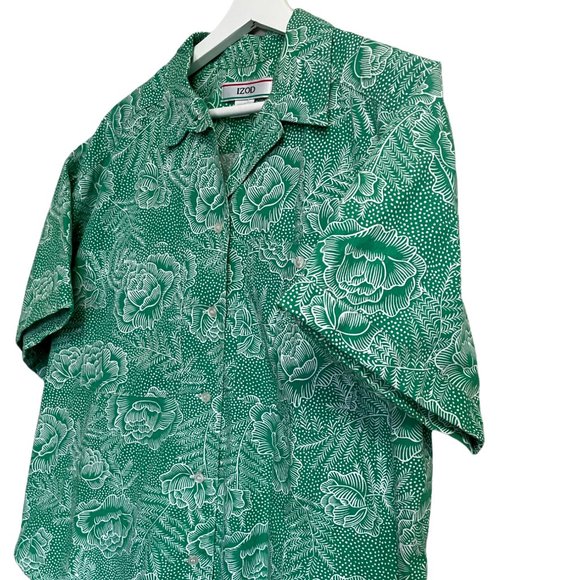 IZOD Men Floral Print Casual Button-Down Shirt - Picture 3 of 3